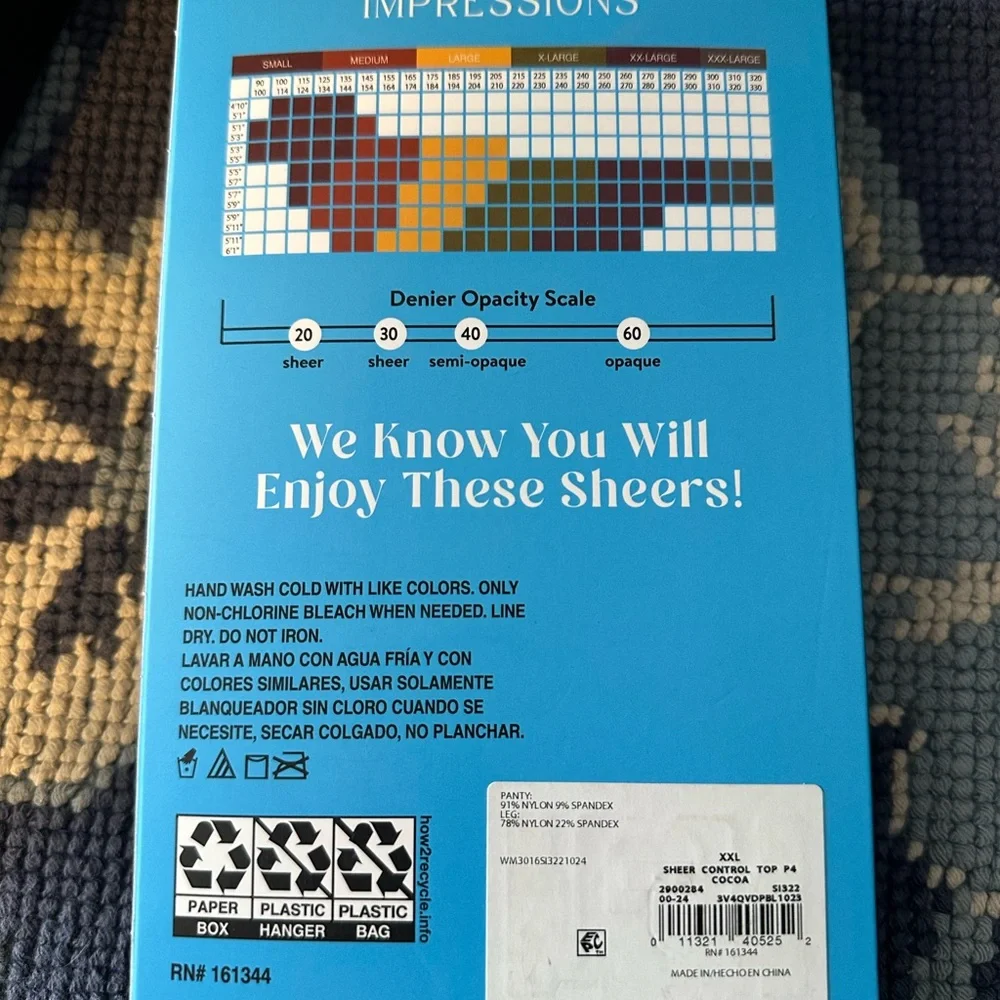 Sill Impressions Cocoa Sheer Control Top Hosiery bundle